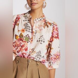NWOT pilcro Anthropologie cropped surf blouse